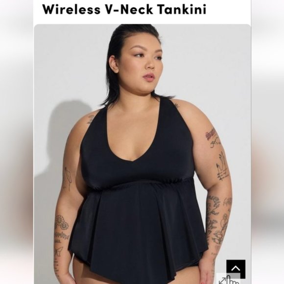 Torrid Black Wireless V-Neck Tankini - Picture 6 of 7